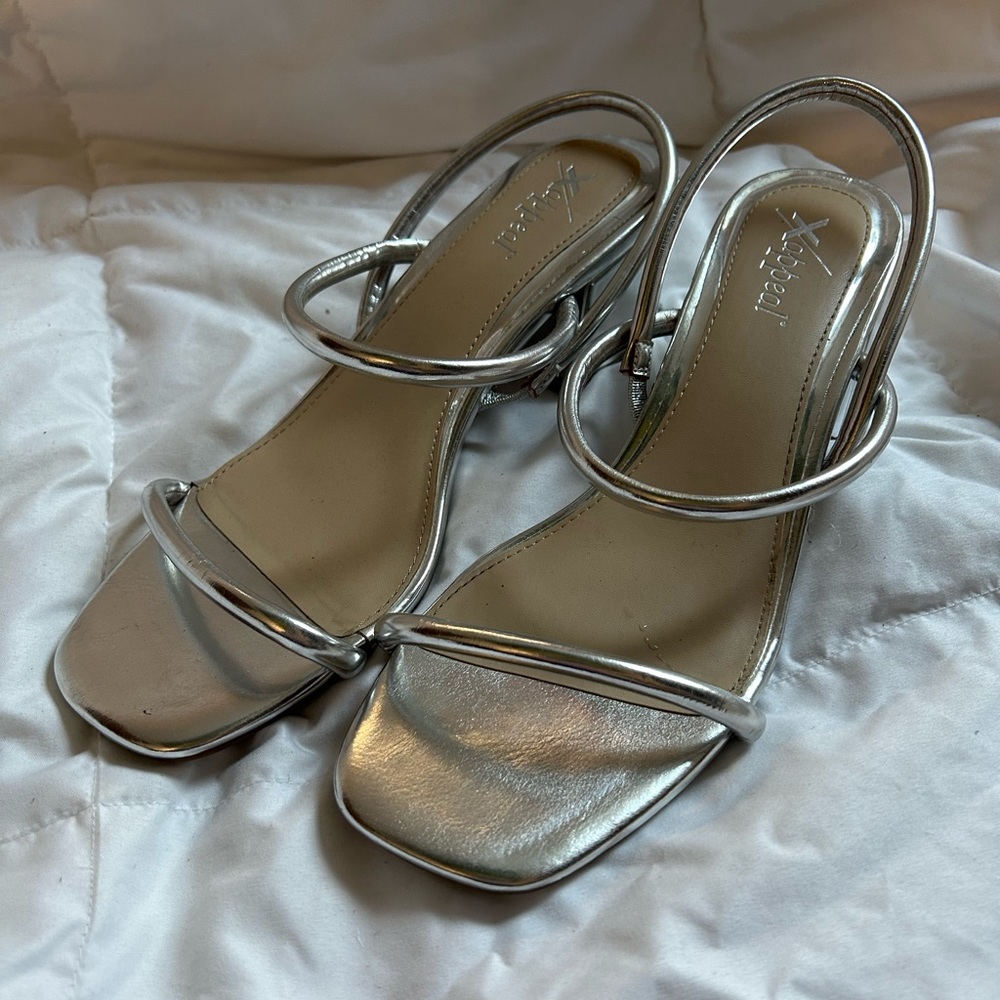 Silver short heels